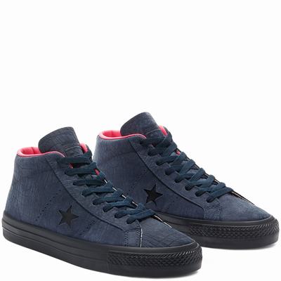 Converse Heart Of The City One Star Pro Mid - Naisten Matalavartiset Tennarit - Obsidian/Pinkki